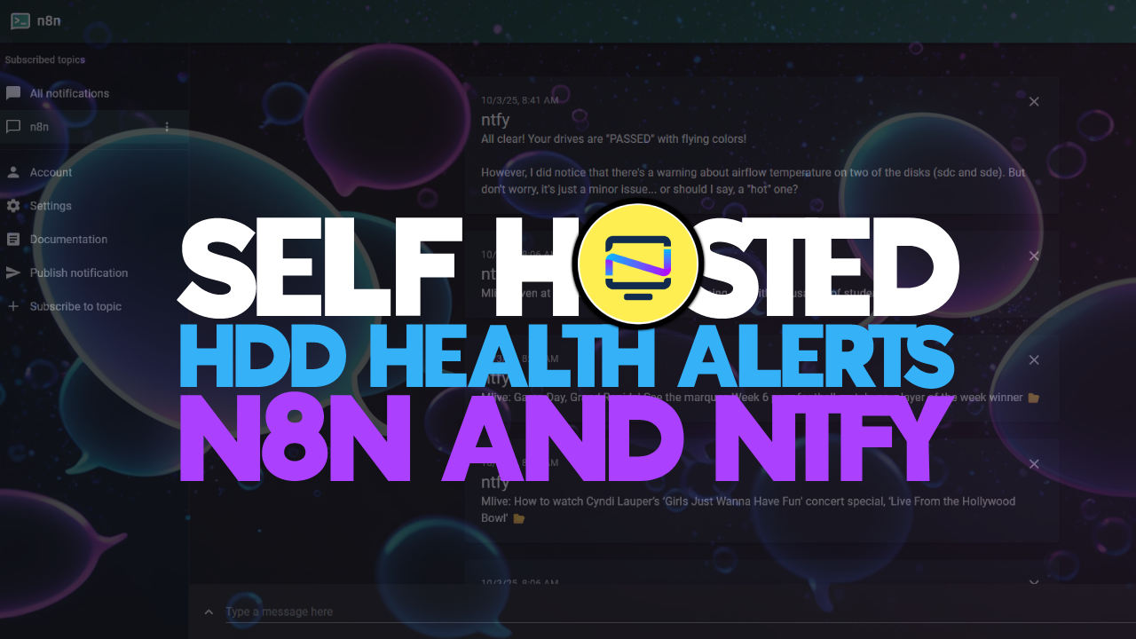 Self-Hosted HDD Health Alerts using n8n and ntfy